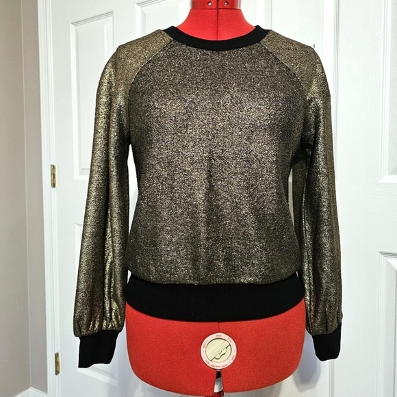 HP🎉 ⭐ Express Metallic Pullover Crew Neck Sweater - Size SP - Picture 2 of 12